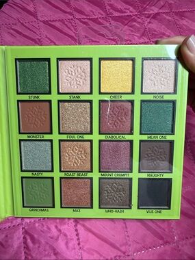 New The Grinch Fuzzy Neon Green Square Pouch